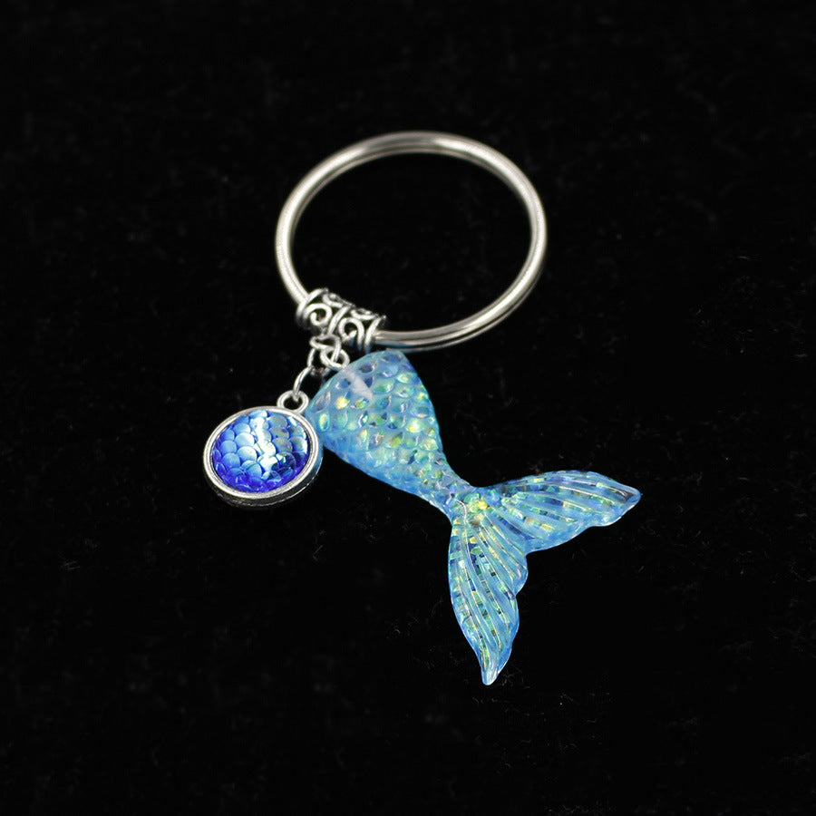 Wholesale Gradient Fishtail Alloy Keychain